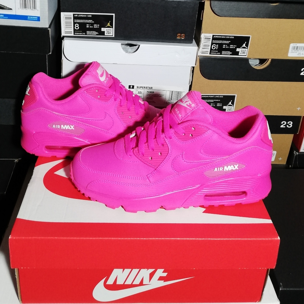 NIKE AIR MAX 90S PREMIUM PINK/FUCHSIA WOMEN'S US SIZE 6.5 NEW IN BOX - Picture 3 of 15